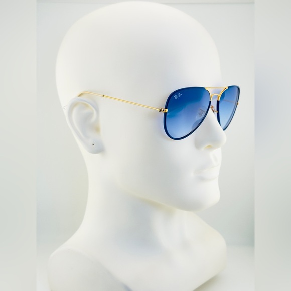 Ray-Ban Aviator Full Color Legend Sunglasses RB3025JM Light Blue Lens Gold Frame main image 13